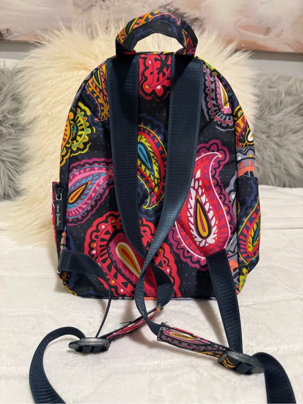 Vera Bradley Paisley pattern Mini Lighwright Backpack with Multicolor Accents